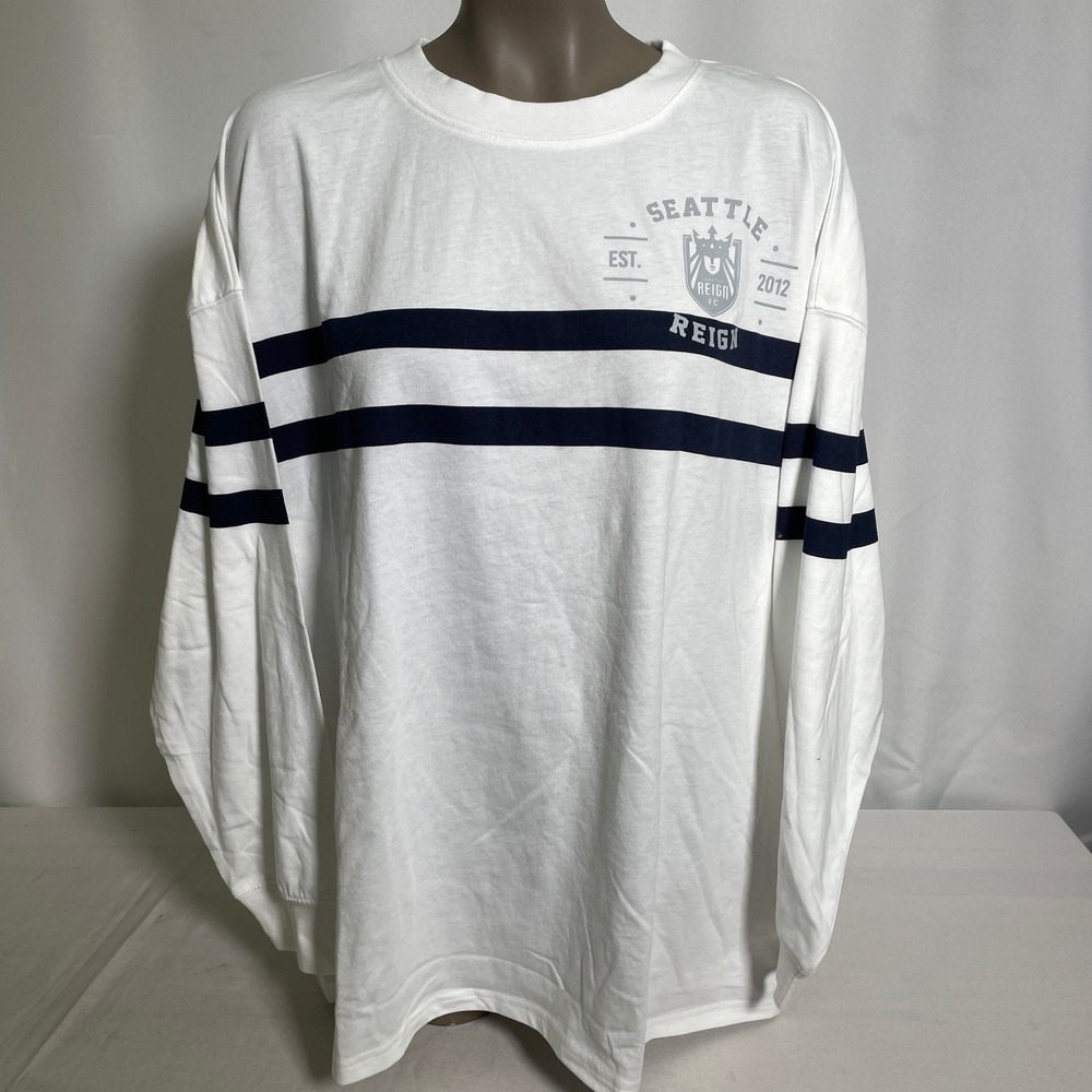 Seattle Reign FC NWSL WEAR by Erin Andrews Striped Long Sleeve Shirt Women's 1X